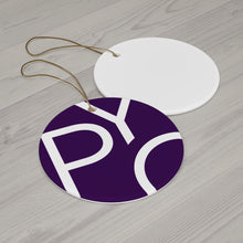 Load image into Gallery viewer, PYOMI Ceramic Ornament — Bold Purple Logo